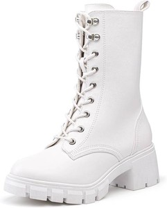 $48 IDIFU Womens Combat Platform Boots Chunky Lace Up Booties
