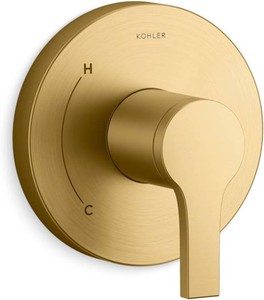 $78 Kohler TS35320-4-2MB, Elate Rite-Temp Valve Trim, Vibrant Brushed Moderne Brass, Premium Bathroom Valve, Easy to Use
