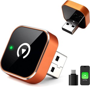 $20 Wireless Carplay Adapter, Suitable for Vehicles Equipped with Cabled CarPlay, Plug and Play Feature enables Fast and Stable CarPlay Wireless Connection, Suitable for 800 Vehicles (Orange)