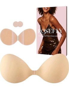 Rosefly Sticky Bra Push up for Women Round Silicone Design, Ultra-Thin Cup, Size A Adhesive