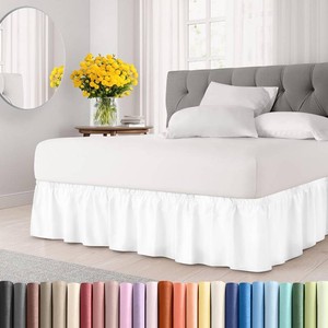 $38 CGK Wrap Around Dust Ruffle Bed Skirt - King Size, 24 Inch, White