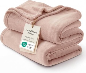 $28 Bedsure Fleece Blanket Twin Blanket - Dusty Pink Lightweight Blanket for Sofa, Couch, Bed, Camping, Travel - Super Soft Cozy Microfiber