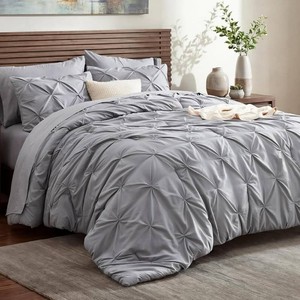 $73 Bedsure 7-Piece Oversized King Comforter & Sheet Set, Grey Bed in a Bag