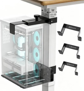 $43 Under Desk PC Mount - Fits 3 Fixed Desk Leg Sizes, CPU Holder Under Desk
