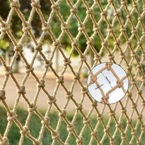 $82 KACQIHTU Hemp Rope Net Child Safety Net Rope Fence Stairs Balcony Railings Garden Playground Safety Protection Rope Netting Climbing Net for Kids