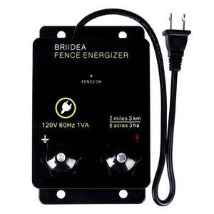 $29 Briidea 2-Mile Electric Fence Energizer for Preventing Wild Animals Intruding 8 Acres Output Voltage 5000 V 0.1Joule