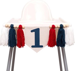 Baseball High Chair Banner 1st Birthday
