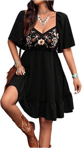 $43 BEAUDRM Womens Boho Western Cowgirl Dress Vacation Country Outfits Womens Size Medium