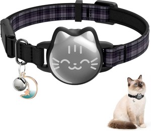 $22 AirTag Cat Collar, Reflective Breakaway Cat Collar, Hidden Holder with Bell