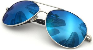 JS Military Style Polarized Aviator Sunglasses, for MenWomen