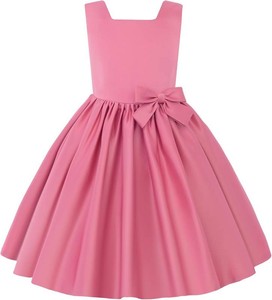 $27 Uhnice Flower Girl Satin Dress Sleeveless Dresses with Detachable Bow for Wedding Party Girls Size 120