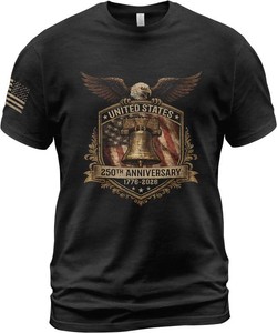 $34 250 Year American Anniversary Shirt, Patriotic Shirts for Men Size 3XL
