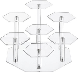 uxcell Acrylic Display Stand for Figures, 7-Tier Acrylic Display Risers for Collectibles, Acrylic Cupcakes Stand, Perfume Organizers and Storage Organization for Countertop Display Clear