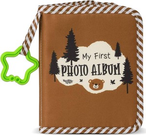 ZOIIWA Babys My First Family Album Soft Photo Cloth Book(Forest BrownBear)