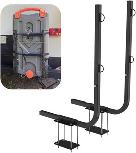 $44 RV Tote Tank Carrier,Heavy Duty Steel RV Bumper Mount Tote Tank Holder with Reinforced Straps,Fits 4-4.5 High RV Bumpers and Compatible with 15, 21, 28, and 36 Gallons Tote Tank