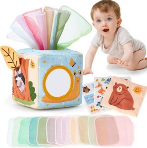 $20 hahaland Baby Tissue Box Toy - 6 Month Old Montessori Baby Toys 6-12 Months