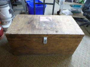 Wooden Trunk and Blankets