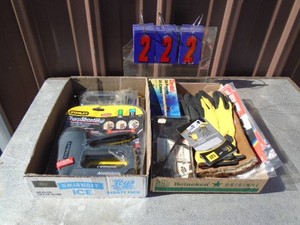 Staplers & gloves. As shown.
