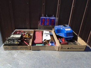 Multi meter, gas tank, jack & teflon tape. As shown.