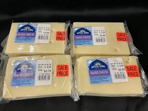 Crystal Farms Swiss Cheese Blocks 2.97 Lb (Lot of 4)