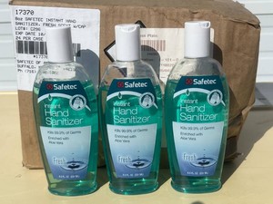 CASE OF 24 Safetec Instant Hand Sanitizer, 8 Oz Bottles, Fresh Scent, Enriched With Aloe Vera, Kills 99.9% of Germs, 192 Total Oz, Commercial, Office, School &amp Facility Supplies