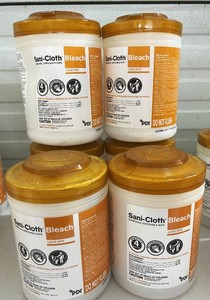 MSRP $140 PDI Sani-Cloth Bleach Large Germicidal Disinfectant Wipes, Lot of 6 Canisters, 75 Wipes Each, 450 Total Wipes, Hospital Grade Surface Disinfection, Medical, Dental, Veterinary, EMS &amp Commercial Use, EXP 062026