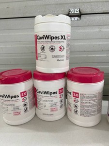 NEW Lot of 4 Metrex CaviWipes Extra Large Germicidal Disinfectant Wipes, 3 CaviWipes 2.0 &amp 1 CaviWipes XL, Professional Hospital Grade Surface Disinfection, Medical, Dental, Veterinary, EMS, Clinics &amp Commercial Use, EXP 2028