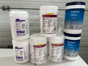 NEW 7 Mixed Professional Medical Cleaning &amp Disinfectant Wipes, 3 Clorox Healthcare Dispatch Bleach Germicidal Wipes, 2 Diversey Oxivir Tb Wipes &amp 2 Nanosonics trophon Cleaning Wipes, Hospital, Dental, Ultrasound &amp Commercial Use, EXPIRED