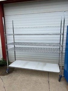 MSRP $1,500 Waterloo Cari-All Heavy-Duty 4-Tier Adjustable Wire Shelving Cart, Swivel Casters, Made In Canada, Perfect For Hospitals, Pharmacies, Laboratories, Warehouses, Distribution, Food Service &amp Commercial Storage, 6 x 6.5 x 2
