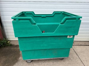 MSRP $700 Maxi-Movers Maxi-Cube Truck M5016 Heavy-Duty 18 Cu. Ft. Commercial Bulk Material Handling Cart, Industrial Polyethylene Rolling Bin, 5 Casters, Nestable Design, Hospital, Hotel, Warehouse &amp Commercial 43 x 28 x 37
