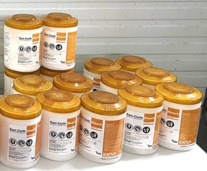 NEW Lot of 15 PDI Sani-Cloth Bleach Germicidal Disinfectant Wipes, Assorted Large &amp Extra Large Canisters, Professional Medical Grade Bleach Surface Cleaning Wipes, Hospital, Dental, Veterinary, EMS, Clinic, Janitorial &amp Commercial Use, EXPIRED