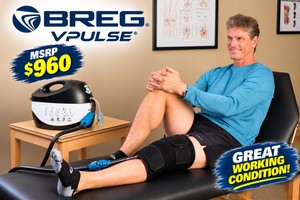 MSRP $960 BREG VPulse Cold Therapy &amp Sequential Compression System with Universal Therapy Pad &amp 2 Adjustable Compression Wraps, Post-Surgical Recovery, Knee &amp Orthopedic Rehabilitation, Pain &amp Swelling Management, GREAT WORKING CONDITION