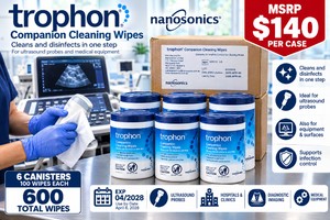 MSRP $140 NEW CASE OF 6 Nanosonics trophon Companion Cleaning Wipes, 600 Total Wipes, 100 Per Canister, Ultrasound Probe Cleaning &amp Low-Level Disinfection, Medical Imaging, Hospitals, Clinics &amp Healthcare Facilities, EXP 0428