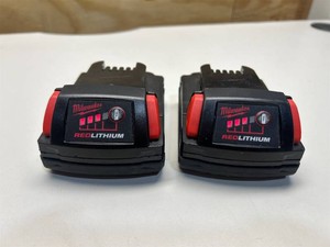 $240 MILWAUKEE Lot of 2- RED LITHIUM CP2.0 18V 2.0 AH Battery Packs