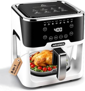 $140 6.0QT Glass Air Fryer, Non Toxic AirFryer with Touchscreen Control