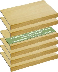6 PCS Wire Rack Covers for Pantry Wood Grain, 24W  12D(Ready to Use) Faux Wood Shelf Covers for Wire Shelving, Rustic Closet Shelves Covering Toppers, for Pantry, Bathroom, Kitchen, Garage