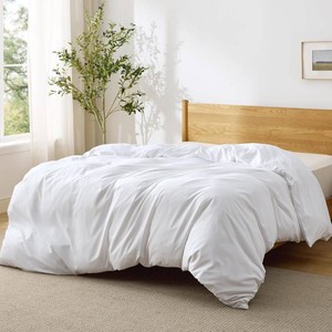Bedsure Duvet Cover Queen Size - Only Includes 1 Duvet Cover (90x90), Hotel Luxury Soft Double Brushed All Season Bedding for Kids & Adults, Zipper Closure, White (No Comforter, No Pillow Shams)