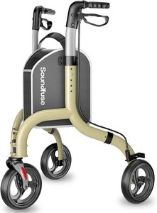 $140 soundfuse Lightweight 3 Wheel Walkers for Seniors, Foldable Aluminum Frame