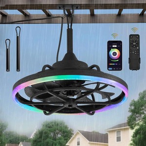 $150 Fanbulous Outdoor RGB Ceiling Fans with Light, 20 Waterproof Gazebo Fan