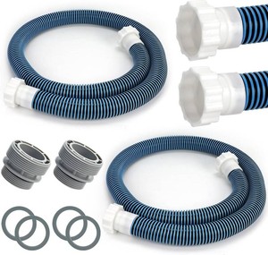 2 Pack 2026 Upgrade EVA Pool Hose with 40mm Hose to 1 12 Inch InletOutlet Adapter Conversions for Above Ground Pools 6ft Long Swimming Pools Replacement Filter Hoses for Pool Pumps(Blue)
