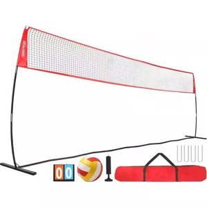 $142 Adjustable Portable 20 ft. Volleyball Training Net Set with Carry Bag for Outdoor Practice
