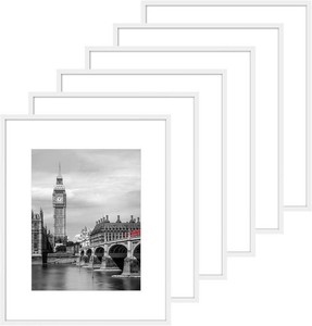 Fixwal 16x20 Poster Frame Set of 6 with Plastic Cover, PVC, White