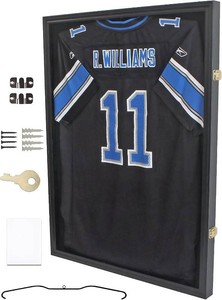 Pro Collectors Jersey Display Case Frame Shadow Box with 98% UV Protection for Baseball Basketball Football Soccer Hockey Sport Memorabilia T-Shirt and Uniform (Black Finish)