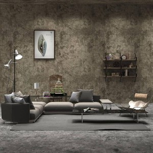 48x197in Extra Wide Grey Concrete Contact Paper Peel and Stick 3D Cement Look Wallpaper Matte Thicken Adhesive Waterproof Vinyl Wall Sticker for Bedroom Living Room Retro Industrial Style Earthy Grey