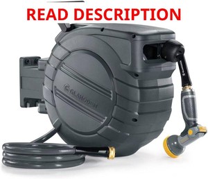 $120 GLAHODEN 12 in x 100 ft Retractable Garden Hose Reel with Automatic Rewind