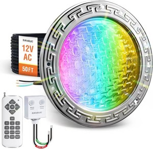 $198 SURAIELEC 12V AC Pool Lights for Inground Pool, 10 Inch, Color Changing