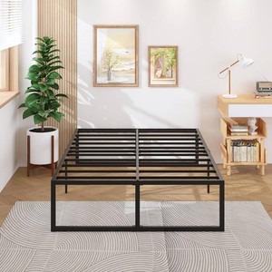 Lutown-Teen Queen Bed Frame 18 Inch with Heavy Duty Steel Slat Support