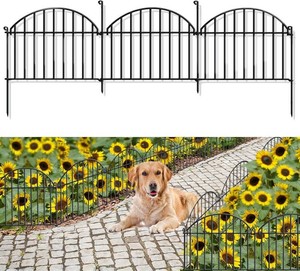 21.25ft x 20in Animal Barrier Fence, 15 Panels Garden Fencing for Dogs Rabbit, Rustproof Metal Edging Border Ground Stake, Arched Decorative Fences for Seedlings Protection, Outdoor Yard Patio Lawn
