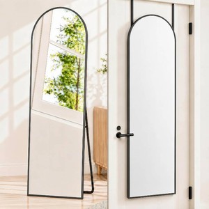 57x20 Full Length Mirror Floor Stand,Over the Door,Wall Mounted Black