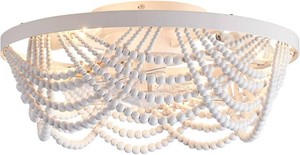 White Boho Ceiling Fan with Lights Remote Control for Bedroom 20